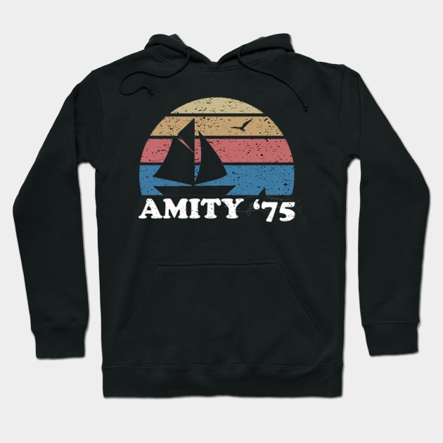 Amity Beach '75 - The Summer of Jaws Hoodie by Contentarama